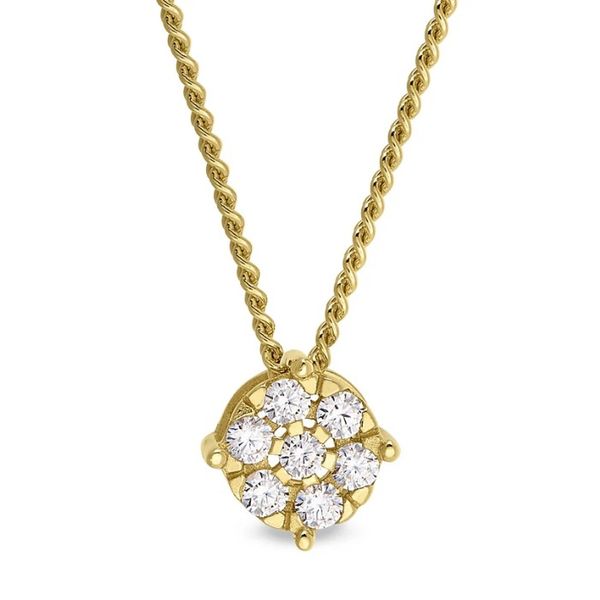 Sterling Silver Yellow Gold Plated Necklace With Cluster Pendant Forever Young Fine Jewelers St. George, UT