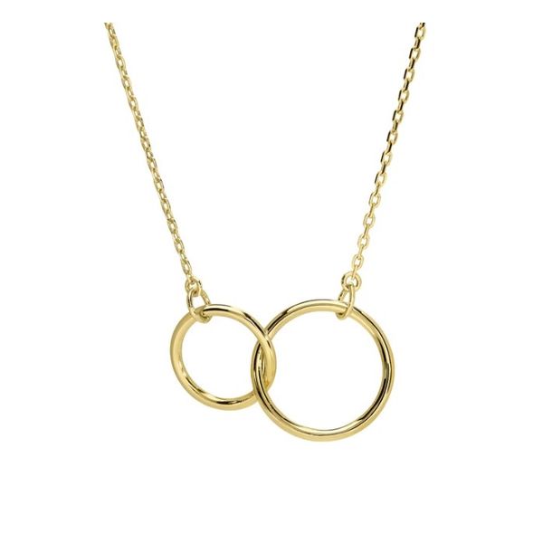 Sterling Silver Yellow Gold Plated Interlocking Circle Pendant Forever Young Fine Jewelers St. George, UT