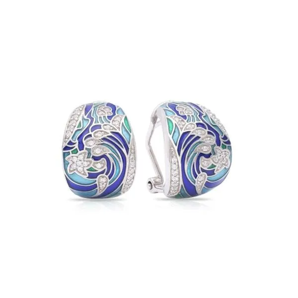 Sterling Silver 'Ocean Wave' Stafish and Sea Creature Hand Painted Enameled Earrings Forever Young Fine Jewelers St. George, UT