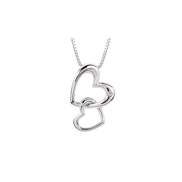 Sterling Silver Diva Diamonds® Double Hearts Fashion Pendant Forever Young Fine Jewelers St. George, UT