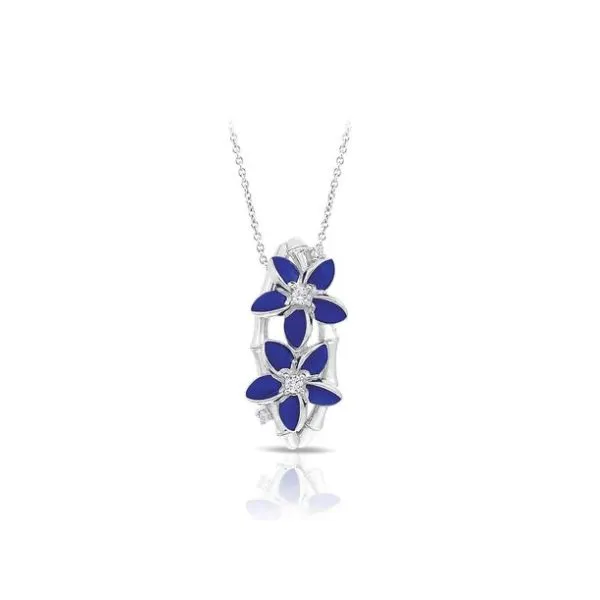 Sterling Silver  'Leilani' (Heavenly Flowers) Hand Painted Enameled Pendant by Belle Etoile. Forever Young Fine Jewelers St. George, UT
