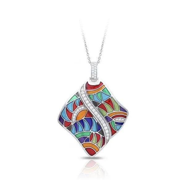 Sterling Silver 'Tropicalia' Hand Painted Enamel Pendant By Belle Etoile. Forever Young Fine Jewelers St. George, UT