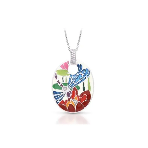 Sterling Silver  'Dragonfly' Hand Painted Enamel Pendant by Belle Etoile Forever Young Fine Jewelers St. George, UT