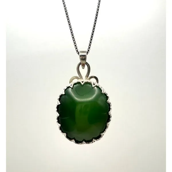 Sterling Silver Cats Eye Jade Pendant Image 2 Forever Young Fine Jewelers St. George, UT