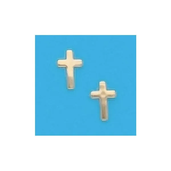 A Pair of Yellow Tone Baby Cross Earrings Forever Young Fine Jewelers St. George, UT