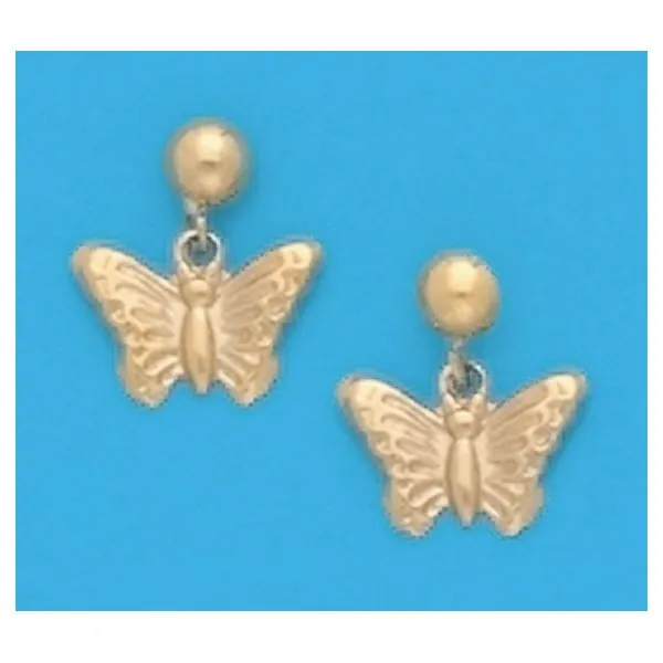 A Pair of Yellow Tone Butterfly Dangle Earrings Forever Young Fine Jewelers St. George, UT