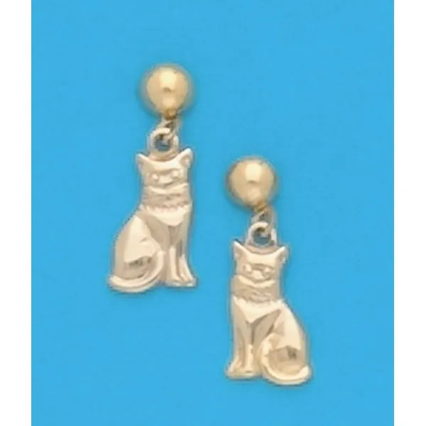 A Pair of Yellow Tone Dangle Cat Earrings Forever Young Fine Jewelers St. George, UT