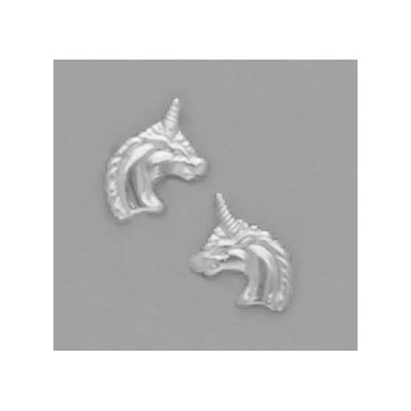 A Pair of White Tone Unicorn Stud Earrings Forever Young Fine Jewelers St. George, UT