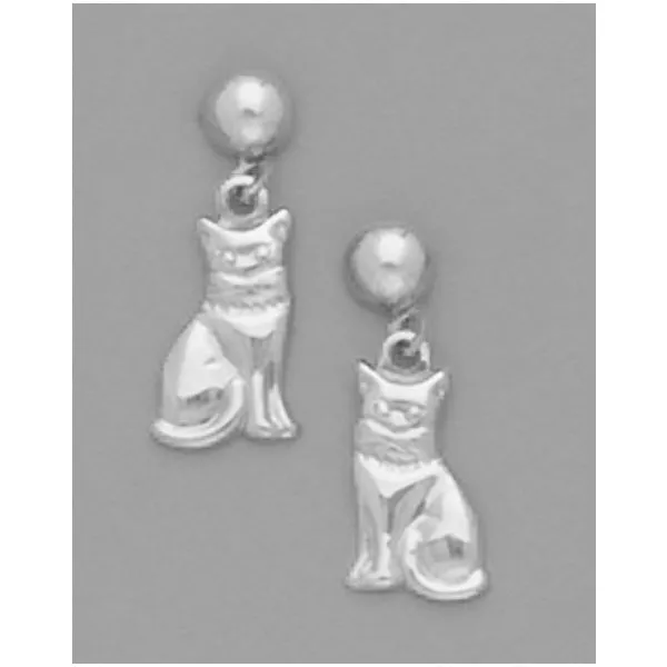 A Pair of White Tone Dangle Cat Earrings Forever Young Fine Jewelers St. George, UT
