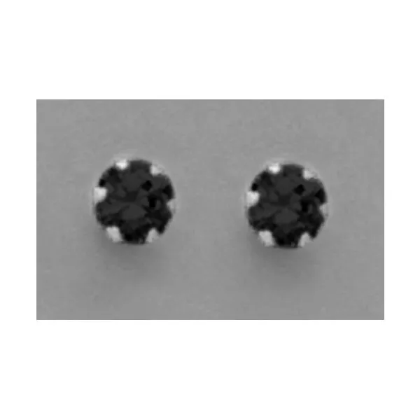 A Pair of White Tone 5 mm Round Black Cubic Zirconium Stud Earrings Forever Young Fine Jewelers St. George, UT