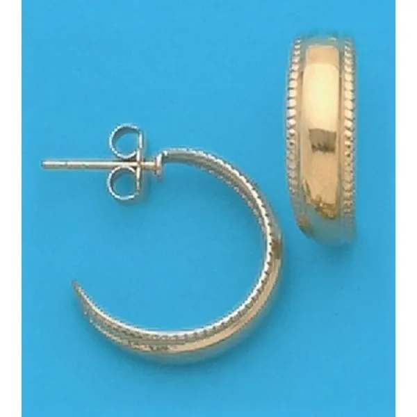 A Pair of Yellow Tone Medium 'J'  Hoop Earrings Forever Young Fine Jewelers St. George, UT