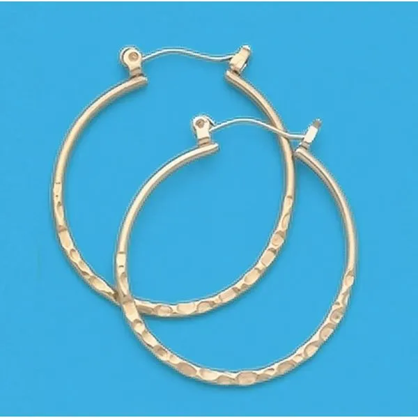 A Pair of Yellow Tone Large Round Hammered Hoop Earrings Forever Young Fine Jewelers St. George, UT