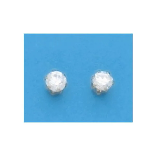 A Pair of Yellow Tone 4 mm Round Cubic Zirconium Earrings Forever Young Fine Jewelers St. George, UT