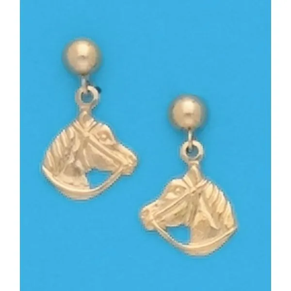 A Pair of Yellow Tone Dangle Horse Head Earrings Forever Young Fine Jewelers St. George, UT
