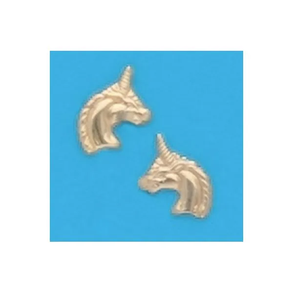 A Pair of Yellow Tone Unicorn Earrings Forever Young Fine Jewelers St. George, UT