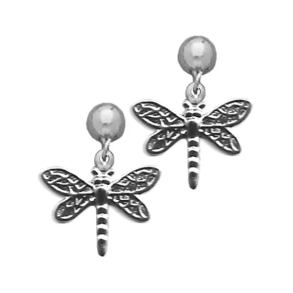 A Pair of White Tone Dangle Dragonfly Earrings Forever Young Fine Jewelers St. George, UT