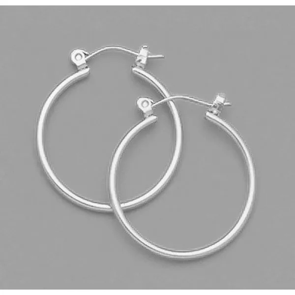 A Pair of White Tone Medium Round Hoop Earrings Forever Young Fine Jewelers St. George, UT
