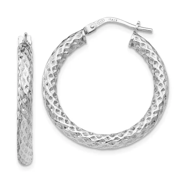 Leslie's Sterling Silver Diamond Cut Hoop Earrings Forever Young Fine Jewelers St. George, UT