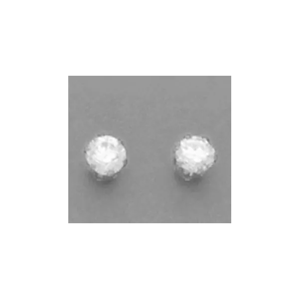 A Pair of White Tone 4 mm Round Cubic Zirconium Earrings Forever Young Fine Jewelers St. George, UT