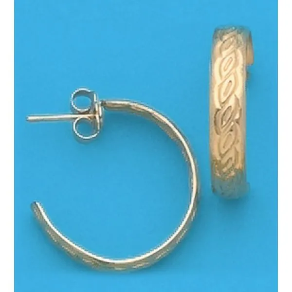 A Pair ofYellow Tone Large Chain Style Engraved 'J' Hoop Earrings Forever Young Fine Jewelers St. George, UT
