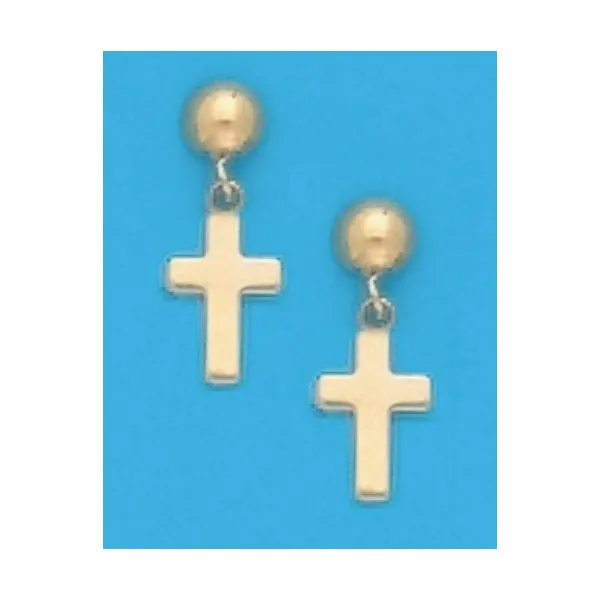 A Pair of Yellow Tone Dangle Cross Earrings Forever Young Fine Jewelers St. George, UT
