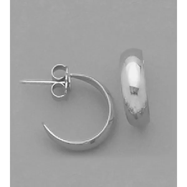 A pair of White Tone Small 'J'  Hoop Earrings Forever Young Fine Jewelers St. George, UT