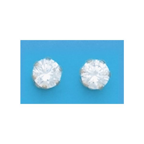 A Pair of Yellow Tone 6 mm Round Cubic Zirconium Stud Earrings Forever Young Fine Jewelers St. George, UT