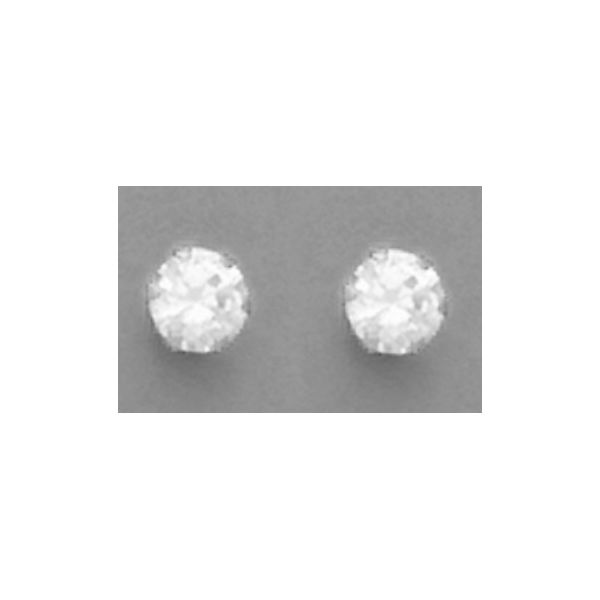A Pair of White Tone 7 mm Round Cubic Zirconium Stud Earrings Forever Young Fine Jewelers St. George, UT