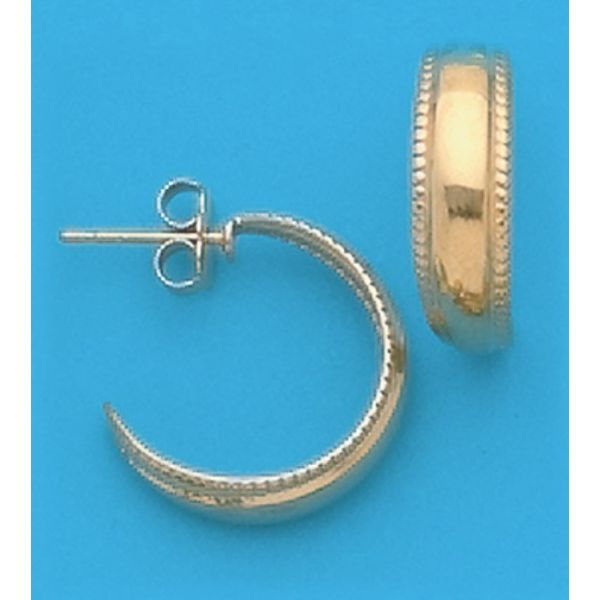A Pair of Yellow Tone Medium 'J'  Hoop Earrings Forever Young Fine Jewelers St. George, UT