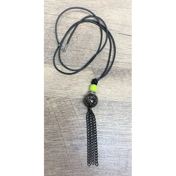 Handmade Sterling Silver and Multi Color Glass Bead Tassel Necklace Forever Young Fine Jewelers St. George, UT