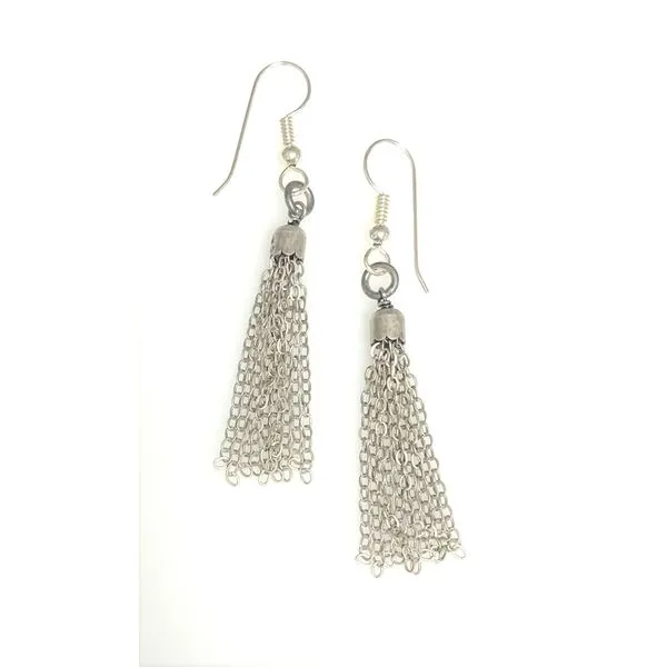 Handmade Sterling Silver Oxidized Cable Link Tassle Earrings Forever Young Fine Jewelers St. George, UT