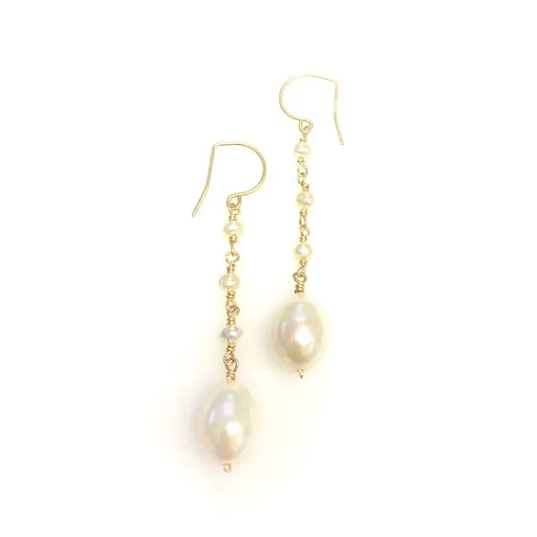 Yellow Gold Filled Dangle Fresh Water Pearl Earrimgs Forever Young Fine Jewelers St. George, UT
