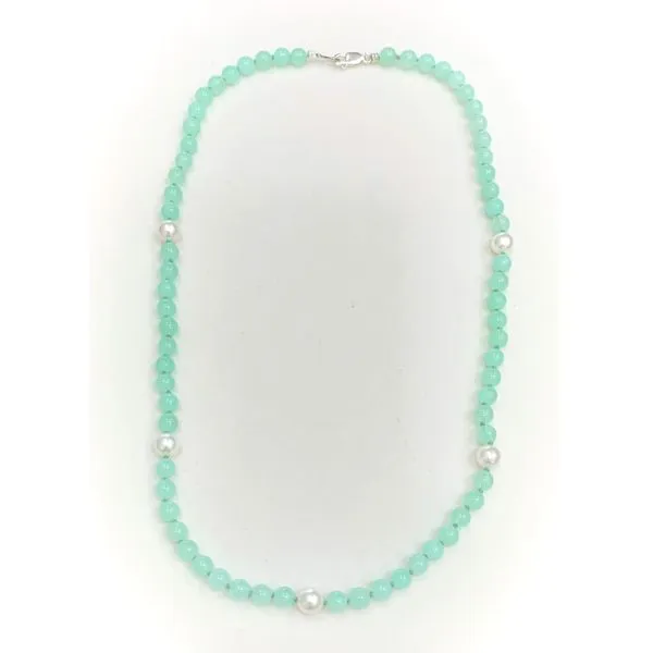 Handmade Chrysoprase and Pearl Bead Necklace Forever Young Fine Jewelers St. George, UT