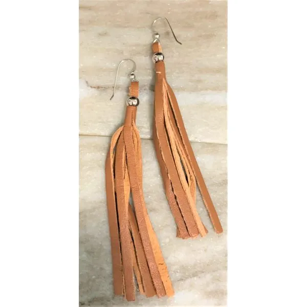 Handmade Brown Leatehr Tassle Earrings Forever Young Fine Jewelers St. George, UT