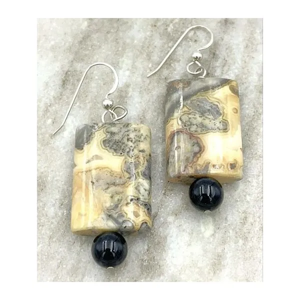 Handmade Jasper and Swarovski Crystal Bead Earrings Forever Young Fine Jewelers St. George, UT