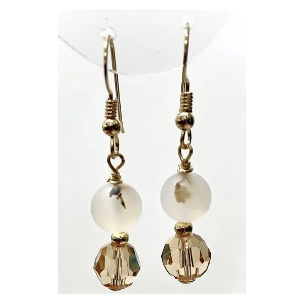 Handmade Montana Agate And Light Colorado Crystal Earrings Forever Young Fine Jewelers St. George, UT