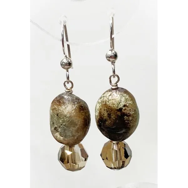 Sterling Silver Green Garnet And Smokey Topaz Bead Earrings Forever Young Fine Jewelers St. George, UT