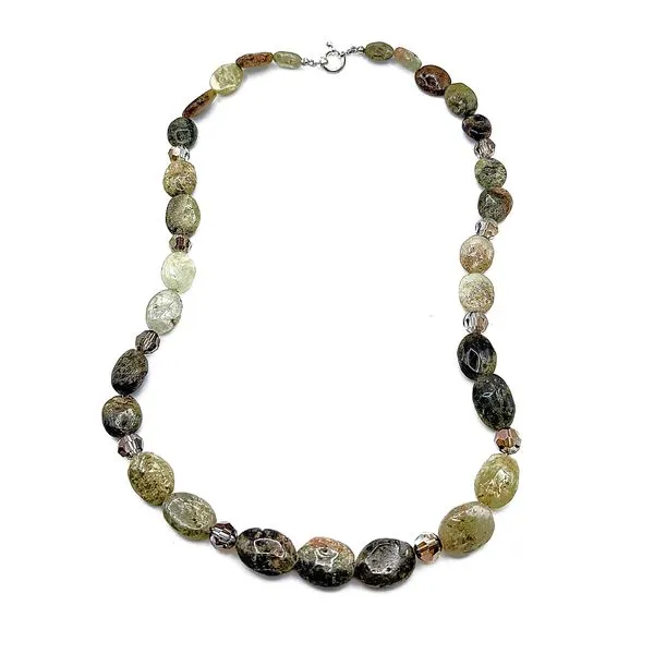Homemade Sterling Silver Green Garnet and Smokey Topaz Necklace Forever Young Fine Jewelers St. George, UT