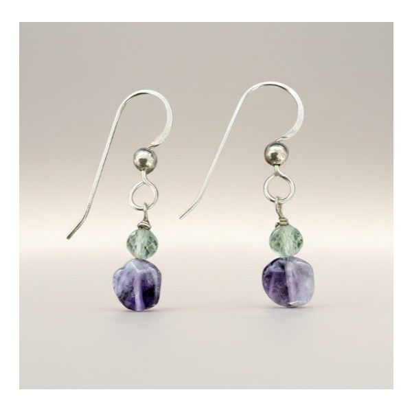Sterling Silver Amethyst And Green Flourite Dangle Earrings Forever Young Fine Jewelers St. George, UT