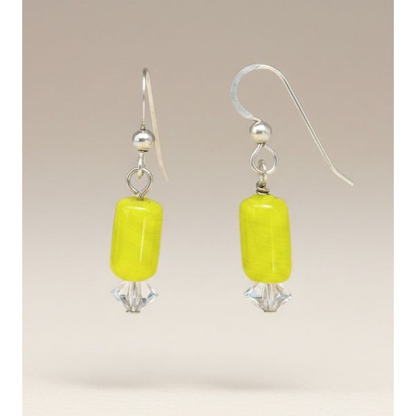 Sterling Silver Yellow Bead And Crystal Bead Dangle Earrings Forever Young Fine Jewelers St. George, UT