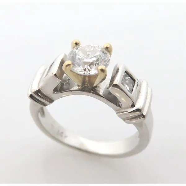 Modern Estate 14 Karat White and Yellow Gold Engagement Ring Forever Young Fine Jewelers St. George, UT
