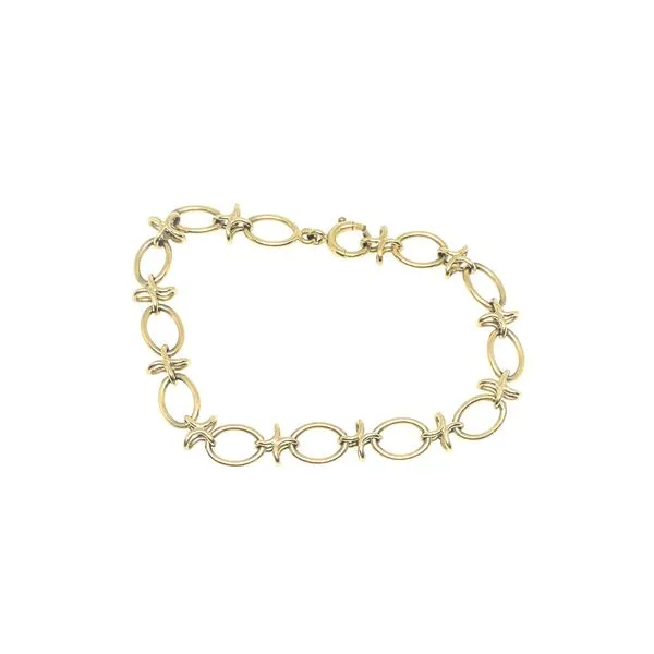 14 Karat Yellow Gold Estate Oval XOXO Link Bracelet Forever Young Fine Jewelers St. George, UT