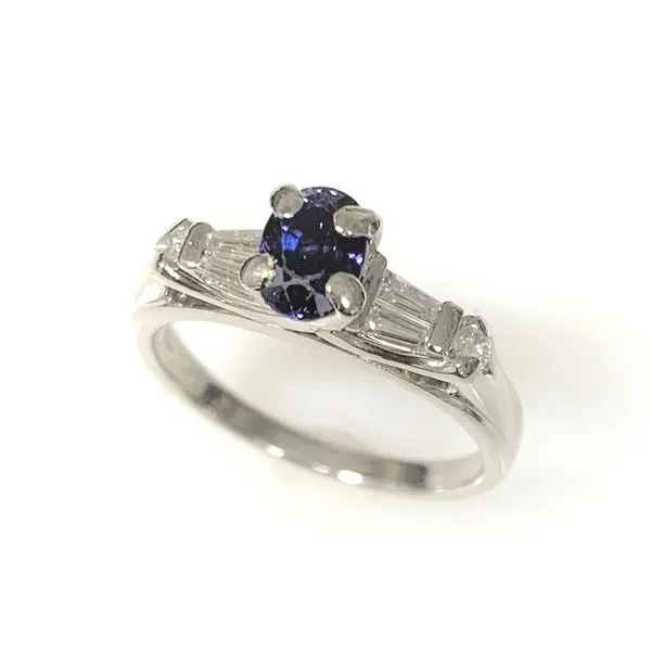 Platinum Estate Sapphir and Diamond Engagement Ring Forever Young Fine Jewelers St. George, UT