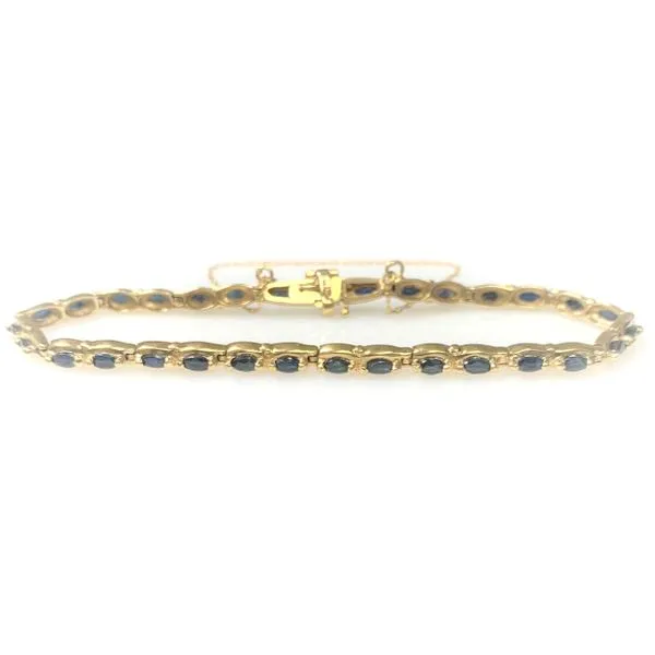 14 Karat Yellow Gold Blue Sapphire Tennis Style Bracelet Forever Young Fine Jewelers St. George, UT