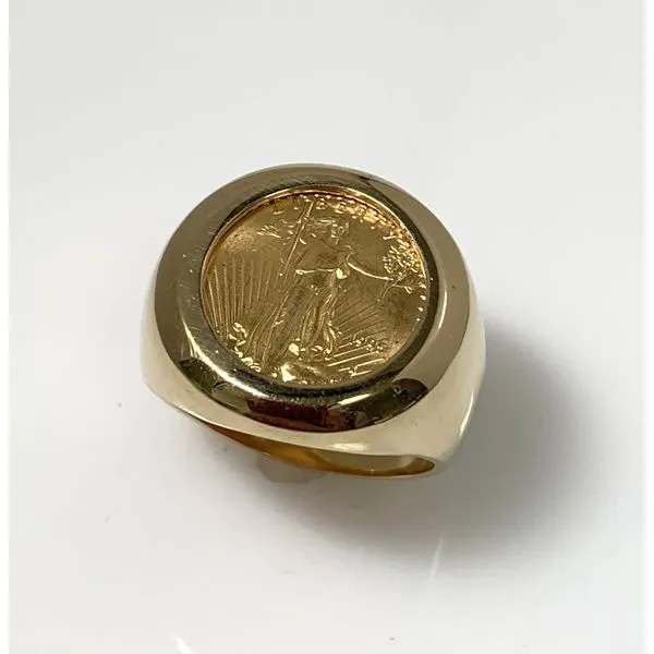 14 Karat Yellow Gold American Eagle Coin Ring Forever Young Fine Jewelers St. George, UT