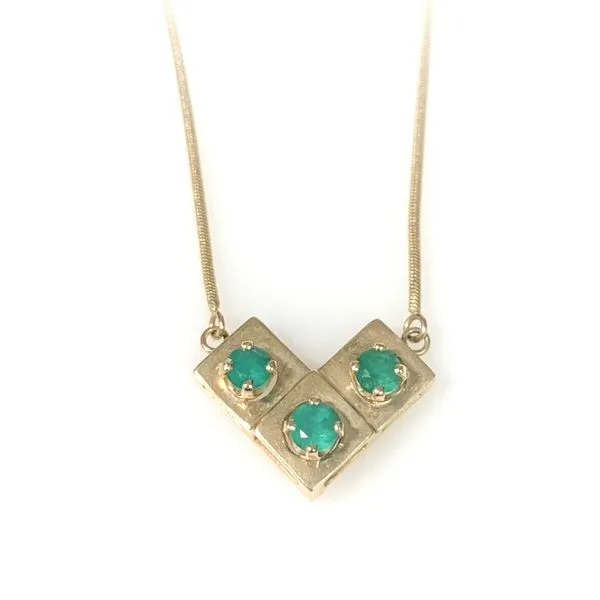 14 Karat Yellow Gold Estate Emerald Gemstone Fashion Pendant Forever Young Fine Jewelers St. George, UT