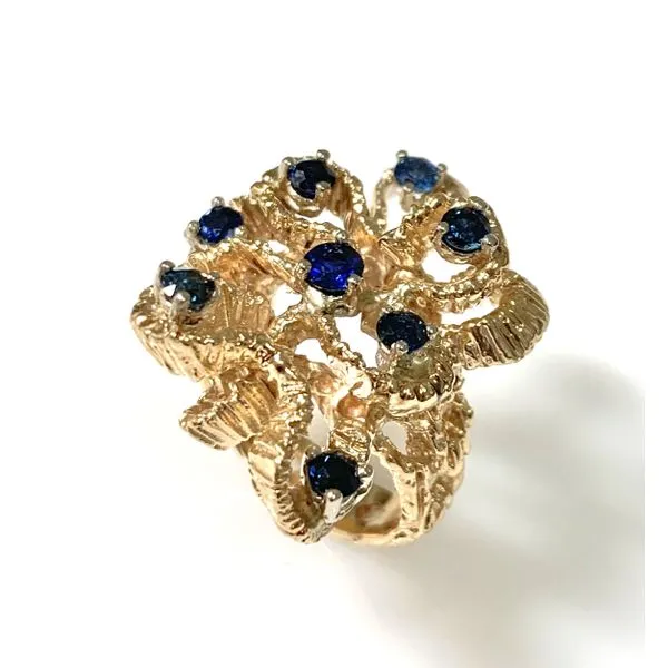 14 Karat Yellow gold Estate Blue Sapphire Gemstone Fashion Ring Forever Young Fine Jewelers St. George, UT