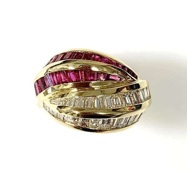 18 Karat Yellow Gold Estate Ruby and Diamond Fashion Ring Forever Young Fine Jewelers St. George, UT