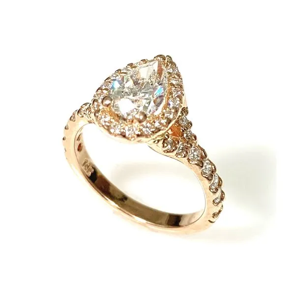 14 Karat Rose Estate Gold Halo Design Engagement Ring Forever Young Fine Jewelers St. George, UT