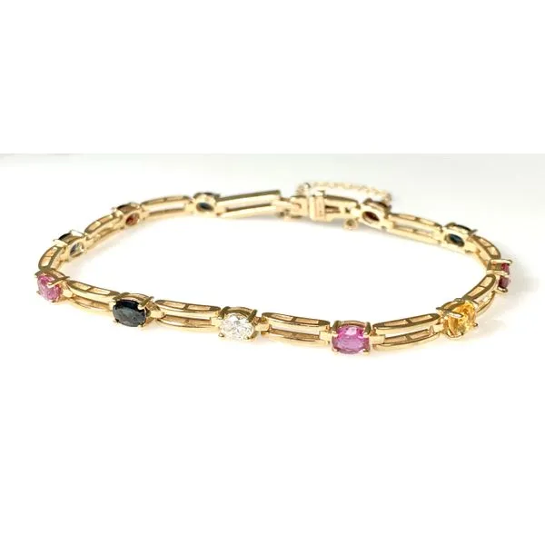 14 Karat Yellow Gold Gemsstone and Diamond Fashion Bracelet Forever Young Fine Jewelers St. George, UT